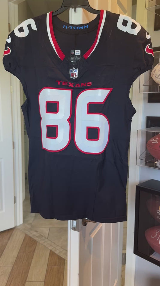 Dalton Schultz GAME WORN 💪 Houston Texans 🐂 Nike NFL Jersey👕 Salute to Service Game Also includes COA 🛡️