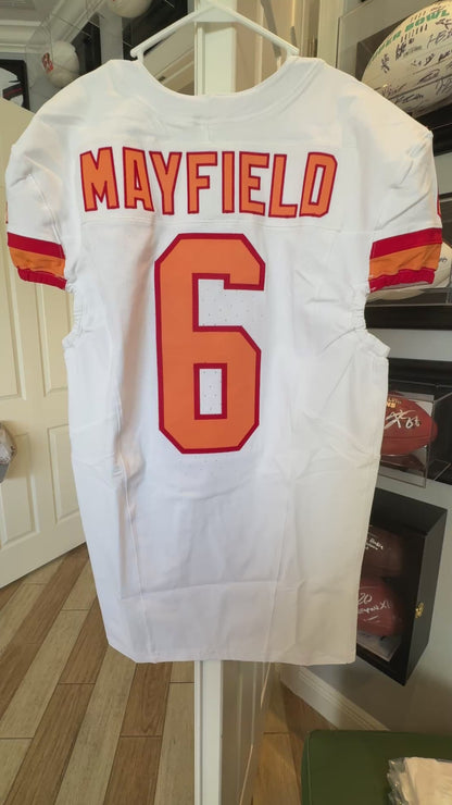 Baker Mayfield GAME-ISSUED🔥Tampa Bay Buccaneers Nike NFL Iconic 1976 Jersey 👕 Also includes Certificate of Authenticity + 50 Seasons Patch 🛡️