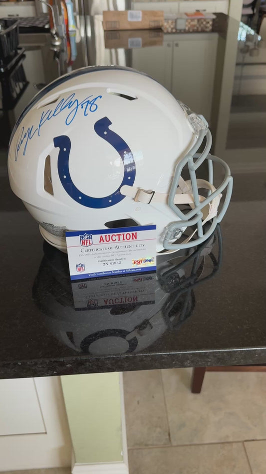Ryan Kelly Hand Signed 🖊️ Indianapolis Colts Full-Size Authentic Speed NFL Helmet Including PSA Authenticity