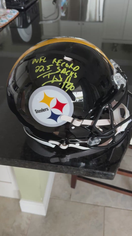 T. J. Watt Signed ✍️ Pittsburgh Steelers Full-Size Proline NFL Speed Helmet Inc. Inscription and COA 🛡️