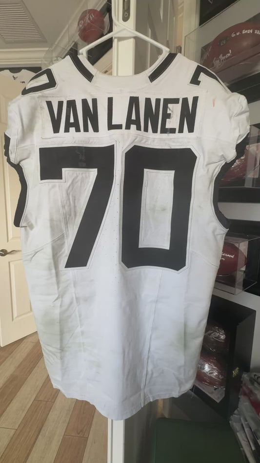 Cole Van Lanen GAME WORN 11/02/25 Jacksonville Jaguars🐆NFL Jersey vs Las Vegas Raiders Also Includes Certificate of Authenticity