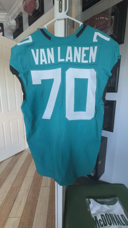 Cole Van Lanen GAME WORN 💪 10/19/25 Jacksonville Jaguars 🐆NFL Jersey 👕vs Los Angeles Rams Also Includes PSA Certificate of Authenticity 🛡️