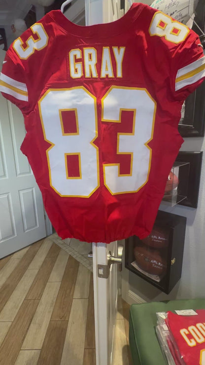 Noah Gray GAME WORN 💪 09/28/25 Kansas City Chiefs Nike NFL Jersey🎽vs. Baltimore Ravens - COA included 🛡️