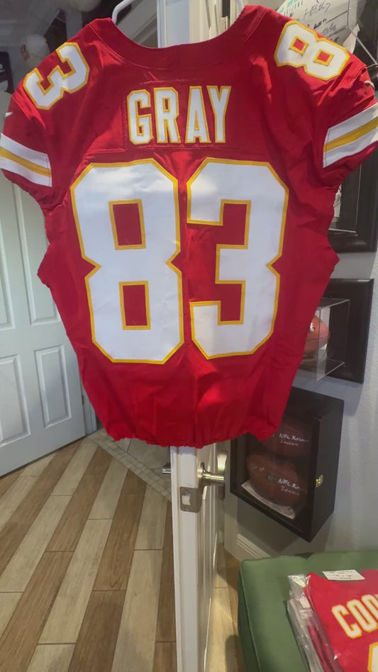Noah Gray GAME WORN 💪 09/28/25 Kansas City Chiefs Nike NFL Jersey🎽vs. Baltimore Ravens - COA included 🛡️