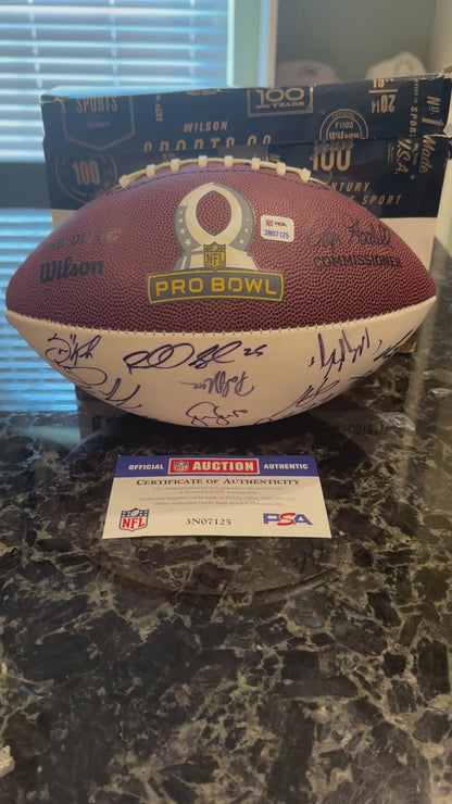 NFL Multi-Signed Pro Bowl Games Wilson Football inc. 20+ Signatures – Rare Collector’s Item💥Russell Wilson, AJ Green, Richard Sherman, Suan Lee, Julio Jones + many more