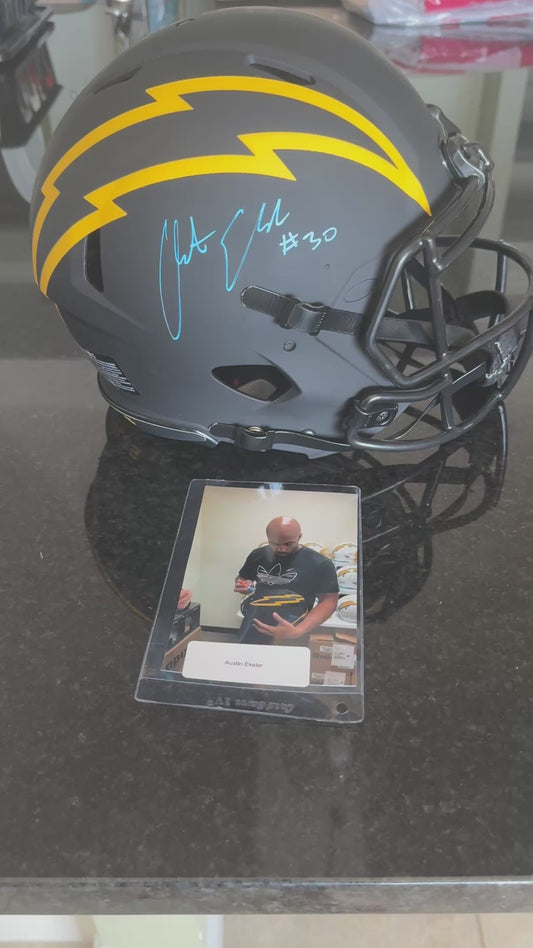 Austin Ekeler Signed🖊️Los Angeles Chargers⚡Full-Size Authentic Eclipse Speed Helmet💥