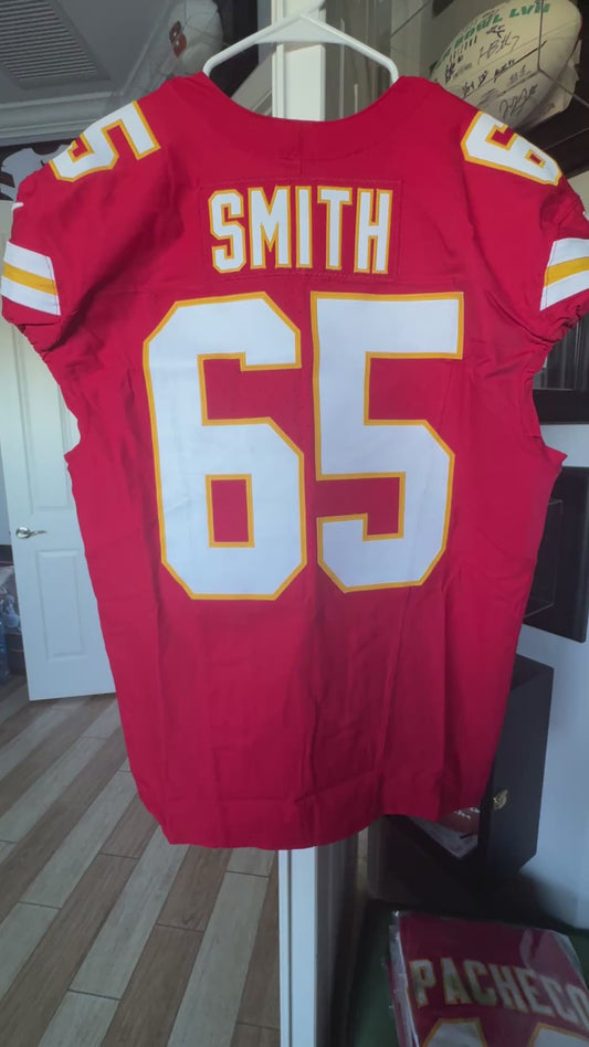 Trey Smith GAME WORN 10/19/25 Kansas City Chiefs Nike NFL Jersey 🎽 vs. Las Vegas Raiders inc. COA 🛡️