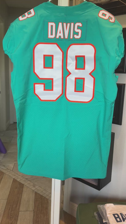 Raekwon Davis GAME/TEAM ISSUED 💪 Miami Dolphins 🐬 Nike On-Field NFL Jersey 🎽  Inc. PSA Authenticity 🛡️