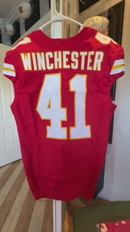 James Winchester GAME-USED💪09/28/25 Kansas City Chiefs NFL Jersey🎽vs. Baltimore Ravens