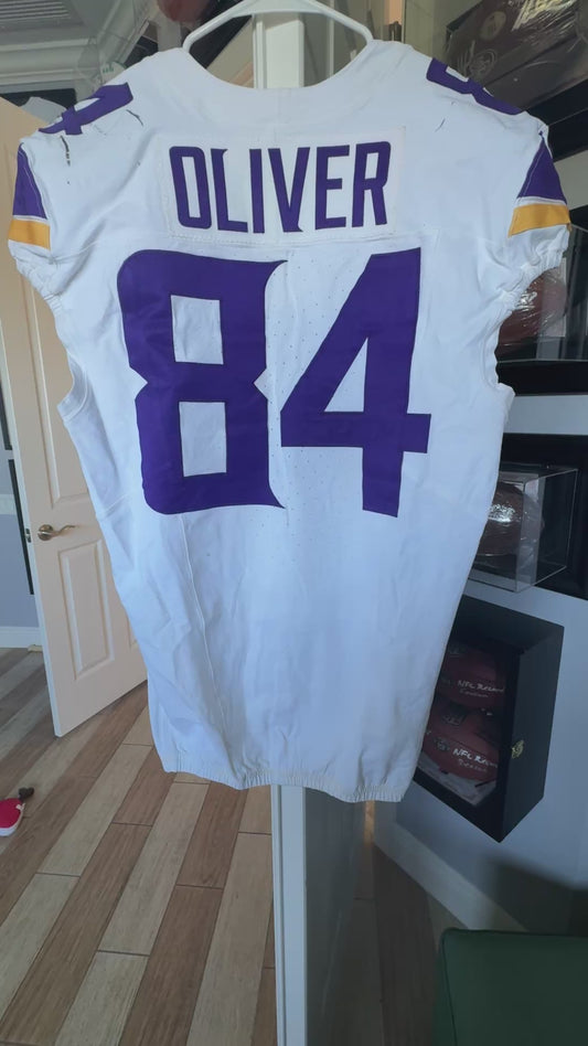 Josh Oliver GAME WORN 💪 09/28/25 PHOTO MATCHED  📸 Minnesota Vikings vs Pittsburgh Steelers NFL Jersey Also includes PSA Authentication