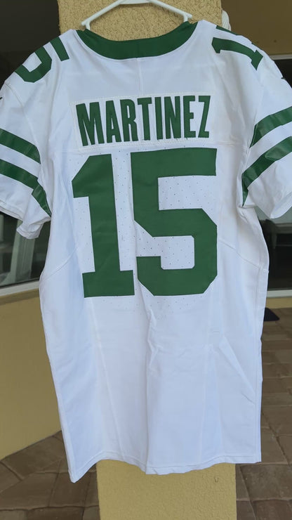 Adrian Martinez GAME WORN 💪 10/06/24 PHOTO MATCHED 📸  New York Jets Nike NFL Jersey 👕 vs. Vikings Also features official London Games patch + PSA COA🛡️