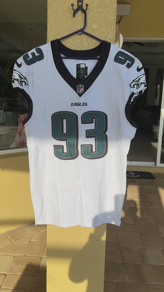 Milton Williams GAME WORN💪09/06/2024 Philadelphia Eagles🦅Nike NFL Jersey👕vs. Green Bay Packers matchup in São Paulo, Brazil