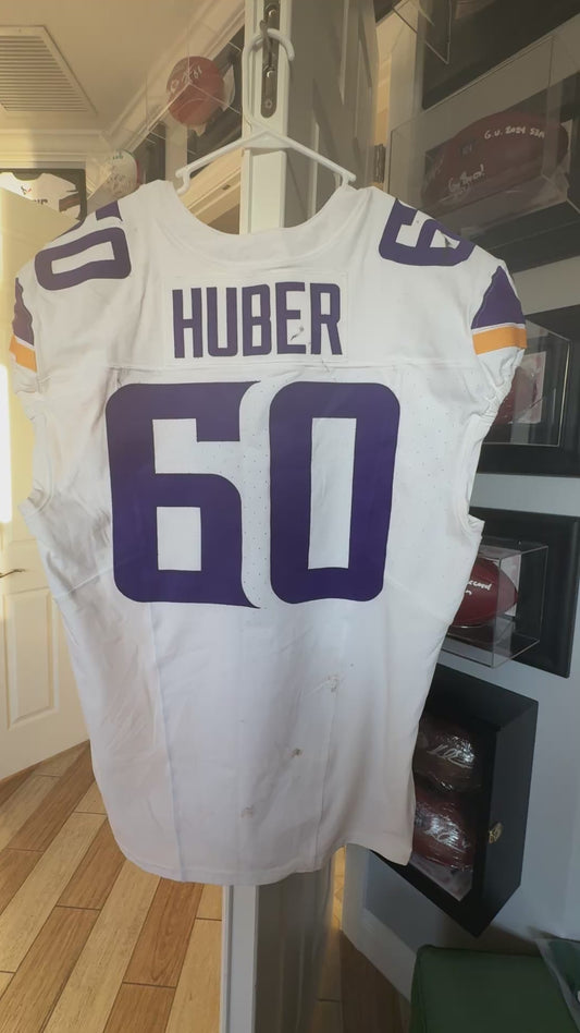 Joe Huber GAME WORN 💪 09/28/25 Minnesota Vikings vs Pittsburgh Steelers Nike NFL Jersey Also includes PSA Authentication