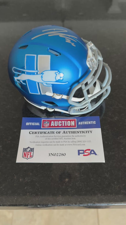 Jahmyr Gibbs Hand-Signed✍️Detroit Lions🦁Alternate Mini Helmet - PSA COA🛡️