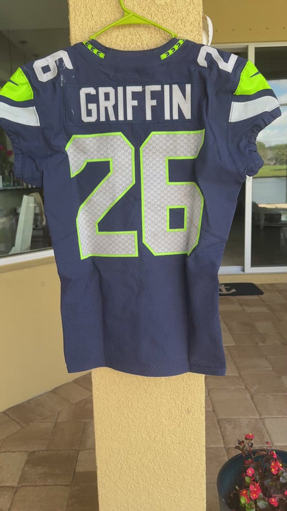 Shaquill Griffin GAME-WORN 💪 10/14/18 Seattle Seahawks NFL Jersey 👕 Inc. PSA COA 🧾🌍 vs. Oakland Raiders in London