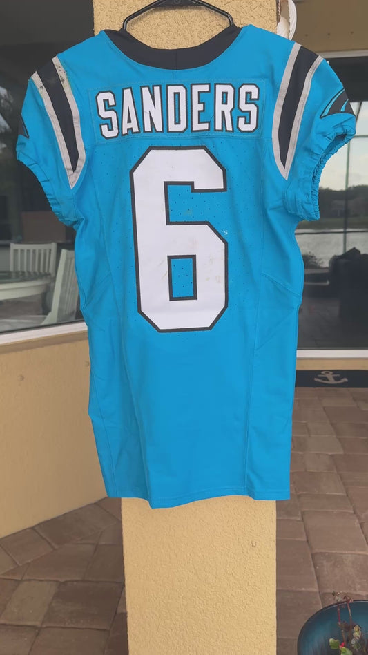 Miles Sanders GAME USED💪11/10/2024 Carolina Panthers🐆🐾Nike NFL Jersey🎽NFL Munich Game vs. New York Giants