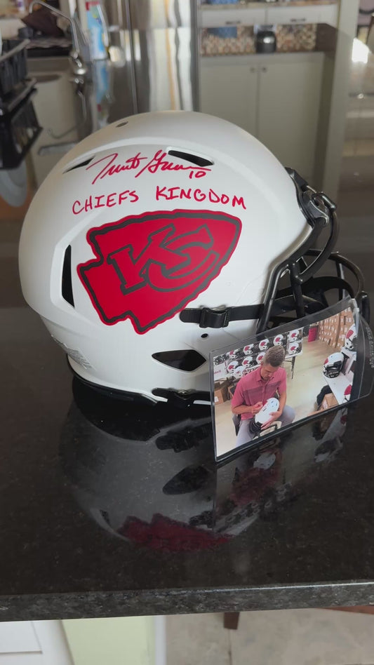 Trent Green Signed Kansas City Chiefs Full-Size Authentic On-Field Lunar Eclipse Alternate Speed Helmet Inscribed "Chiefs Kingdom"