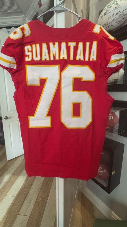 Kingsley Suamataia GAME-USED💪09/14/25 Kansas City Chiefs NFL Jersey🎽vs. Philadelphia Eagles
