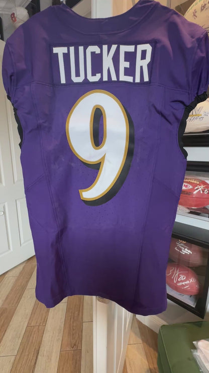 Justin Tucker GAME-WORN💪09/15/24 Baltimore Ravens💜NFL Jersey vs. Las Vegas Raiders +COA