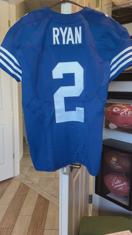 Matt Ryan GAME ISSUED 💪 Indianapolis Colts 🐎 Nike NFL Jersey 👕 Includes COA📄 & Captain's Patch
