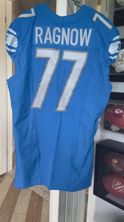 Frank Ragnow GAME WORN 💪 11/19/23 Detroit Lions 🦁 Nike NFL Jersey 👕 vs. Chicago Bears Salute 2 Service game  Inc. PSA Certification 🛡️