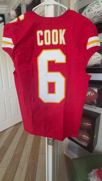 Bryan Cook GAME WORN 💪 10/12/25 Kansas City Chiefs Nike NFL Jersey 🎽 vs Lions - COA included 🛡️