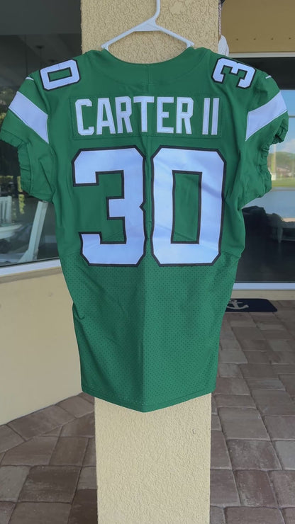 Michael Carter II GAME WORN/USED 💪 New York Jets Nike NFL Jersey 👕 Inc. PSA Authenticity🛡️ Salute to Service