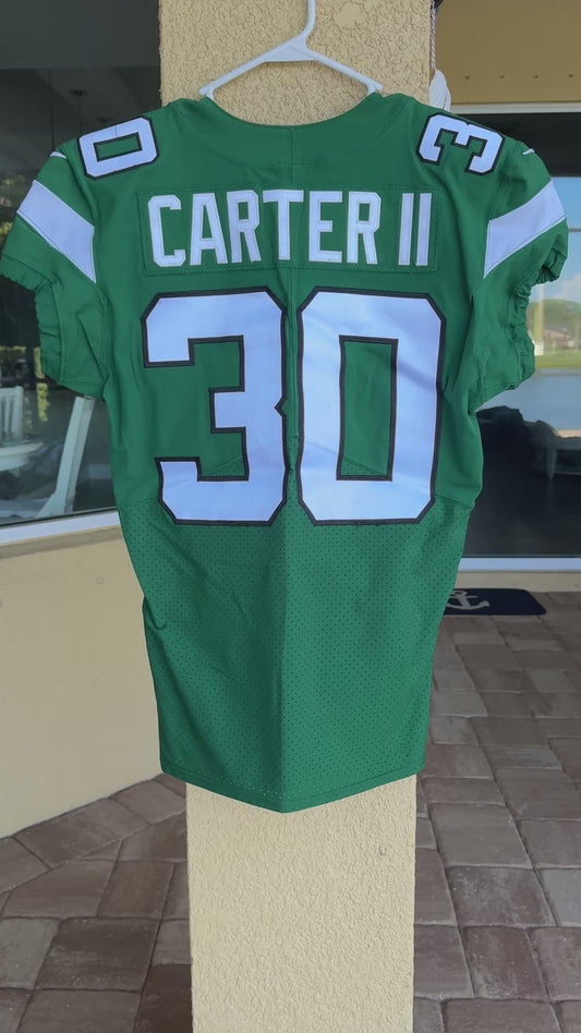 Michael Carter II GAME WORN/USED 💪 New York Jets Nike NFL Jersey 👕 Inc. PSA Authenticity🛡️ Salute to Service