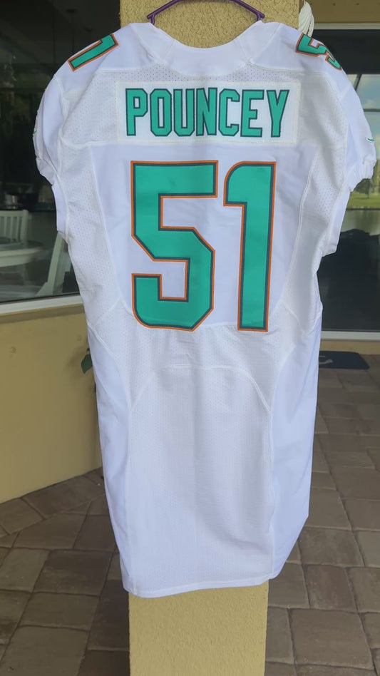 Mike Pouncey GAME-USED 💥 Miami Dolphins 🐬 Nike On-Field NFL Jersey 👕 includes PSA Authenticity 🛡️