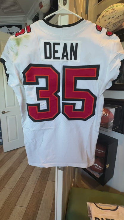 Jamel Dean GAME WORN 💪 11/09/25 Tampa Bay Buccaneers On-Field Nike NFL Jersey 👕 vs. Patriots Inc. COA