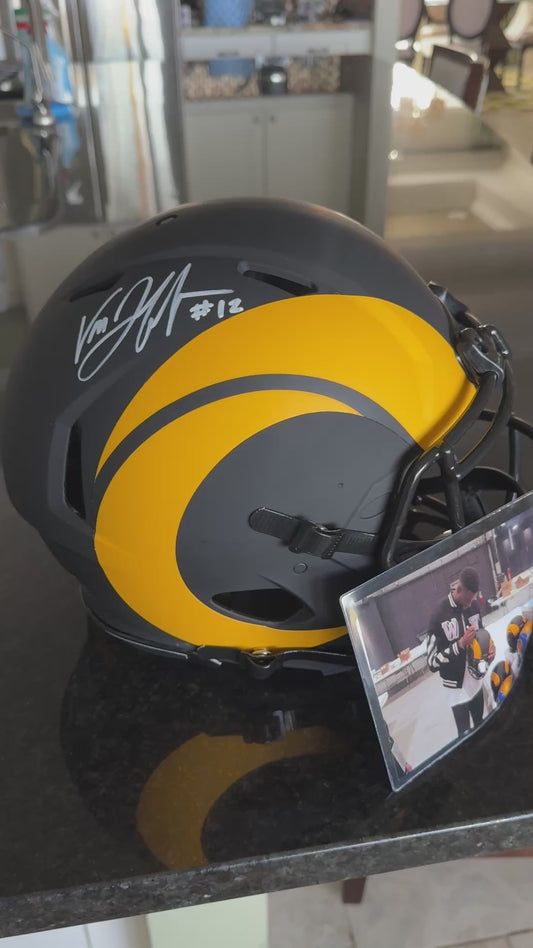 Van Jefferson Signed LosAngeles Rams🐏Full-Size Authentic On-Field Eclipse Alternate Speed Helmet