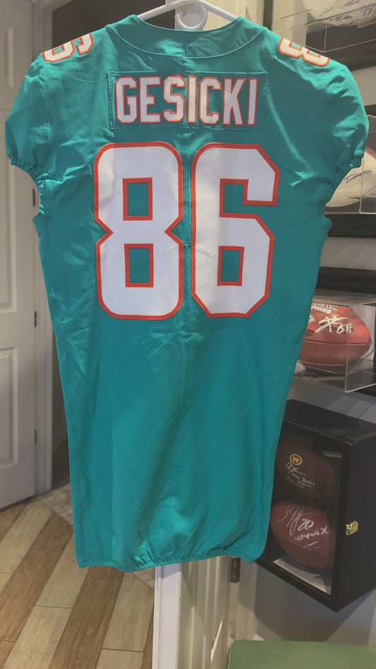 Mike Gesicki GAME ISSUED 💥 Miami Dolphins 🐬 On-Field NFL Jersey Inc. PSA Authenticity 🛡️