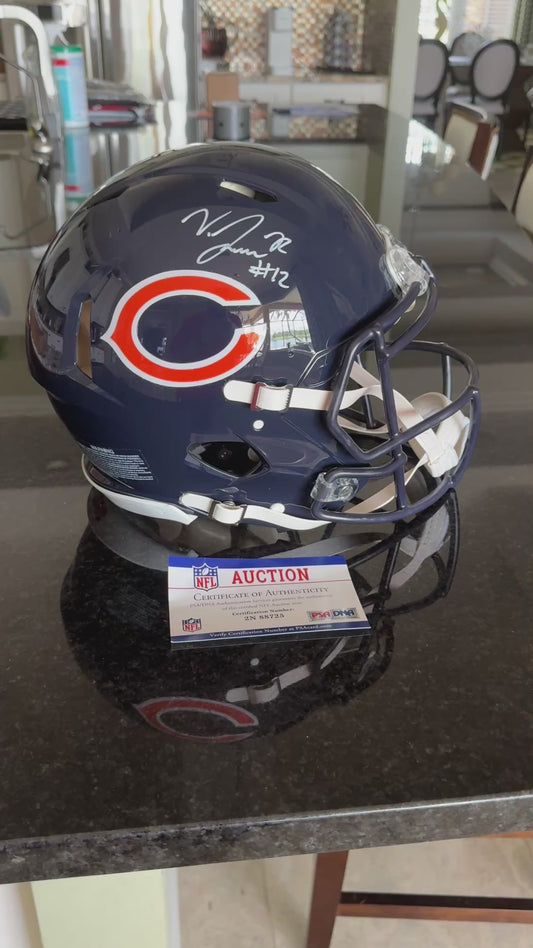 Velus Jones Jr. Hand-Signed Chicago Bears Full-Size Authentic NFL Speed Helmet PSA COA Rare