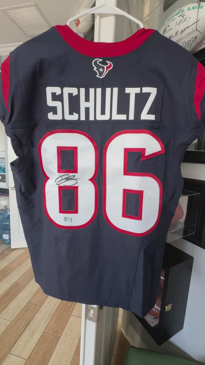 Dalton Schultz SIGNED ✍️ Game-Issued Houston Texans 🐂 Nike NFL Jersey inc COA ⭐