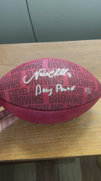 Nick Chubb Signed Cleveland Browns Wilson Duke Football inc"Dawg Pound" Inscription Limited Edition of 6