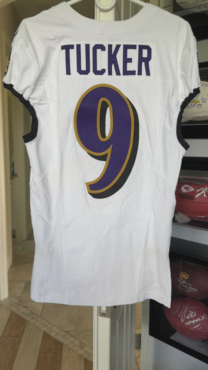 Justin Tucker GAME WORN💪11/25/24 Baltimore Ravens💜NFL Jersey vs.Chargers⚡Includes COA