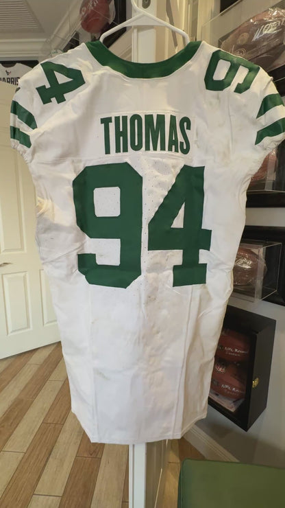 Solomon Thomas GAME WORN 💪 10/20/24 New York Jets Nike NFL Jersey 👕 vs Pittsburgh Steelers Also includes Professional Sports Authenticator 🛡️