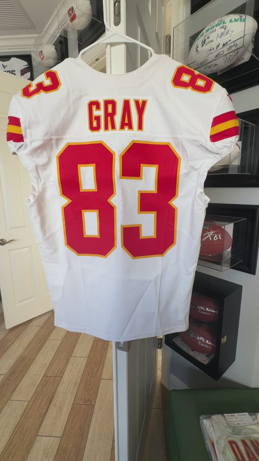 Noah Gray GAME ISSUED 💪 09/21/25 Kansas City Chiefs NFL Jersey 🎽 vs. Giants Inc. Certification 🛡️