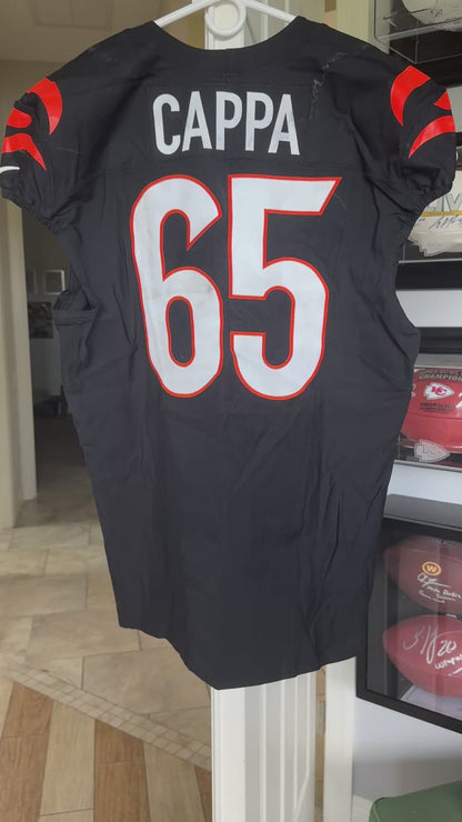 Alex Cappa GAME WORN💪10/06/24 Cincinnati Bengals🐅vs.Baltimore Ravens NFL Jersey👕Includes COA