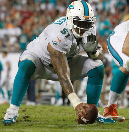 Mike Pouncey GAME-USED 💥 Miami Dolphins 🐬 Nike On-Field NFL Jersey 👕 includes PSA Authenticity 🛡️