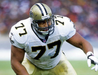 Willie Roaf Hand Signed ✍️ New Orleans Saints⚜️Replica Slate Speed Mini Helmet with "HOF 12" Inscription 🏈 Also includes PSA COA 🛡️