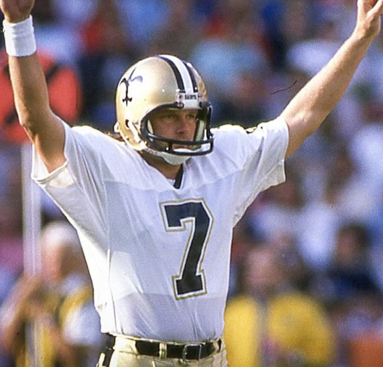 Morten Andersen Signed New Orleans Saints ⚜️ Full Size Authentic On Field Lunar Eclipse Alternate Speed Helmet Inscribed "The Great Dane"